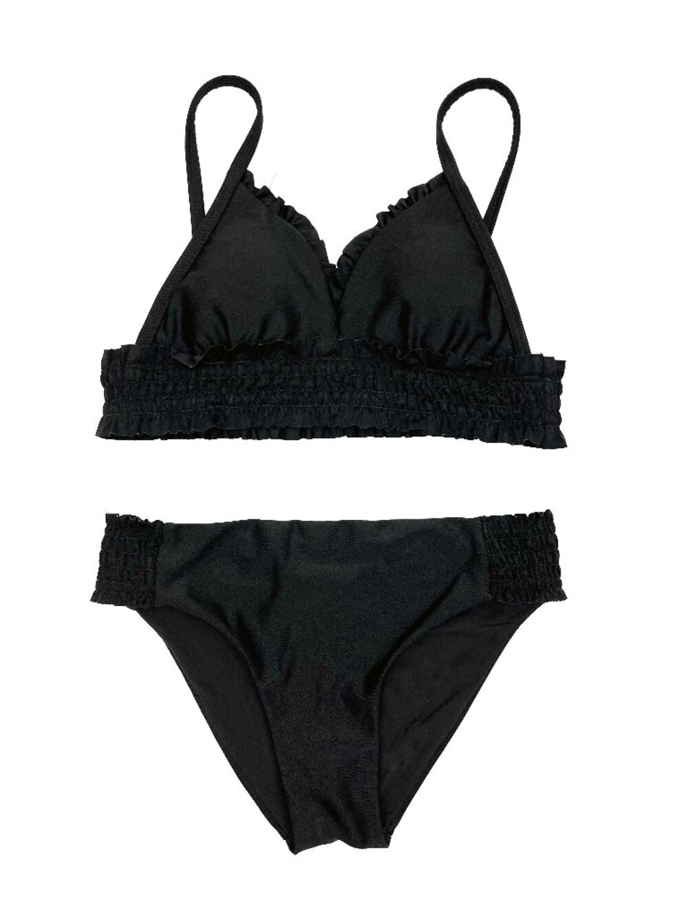 Chelsea & Violet SwimSuit Two-Piece Ruffle Black Bikini Swim Girls 10